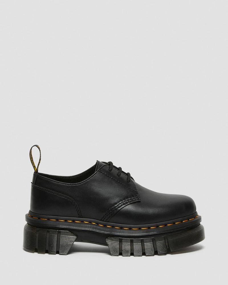 Dr Martens Audrick Nappa Læder Platform Sko Dame Sort | DK 391SGL